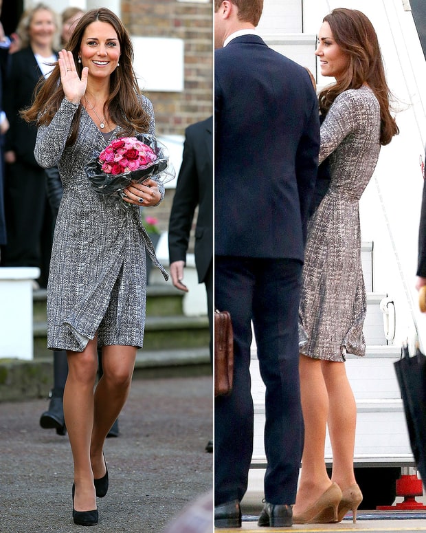 Printed Wrap Dress Kate Middleton’s Recycled Outfits Us Weekly