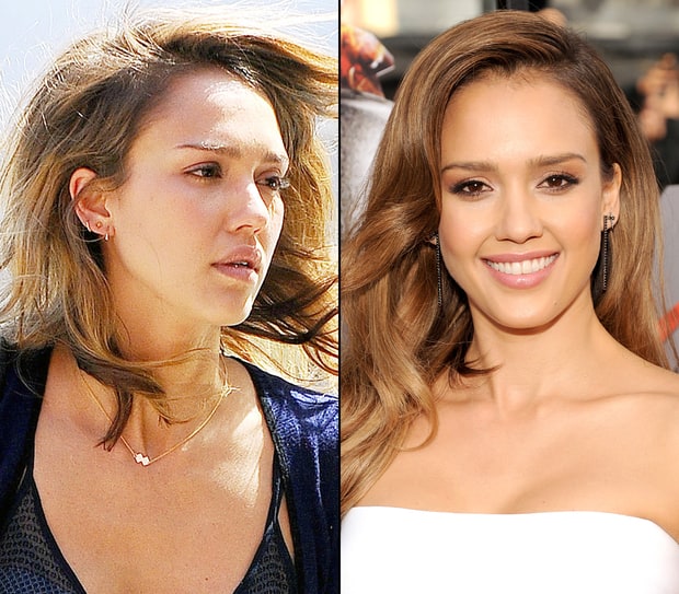 Jessica Alba Natural Beauty Stars Without Makeup Us Weekly