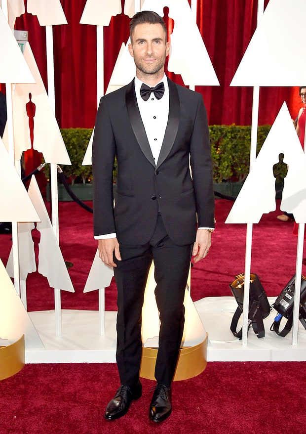 Adam Levine Oscars 2015 Red Carpet Fashion Men in Tuxedos Us Weekly