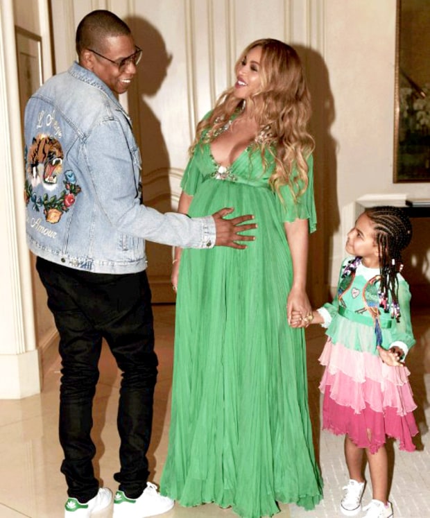Jay Z, Beyonce dan Blue Ivy saat premier Beauty And The Beast 2017