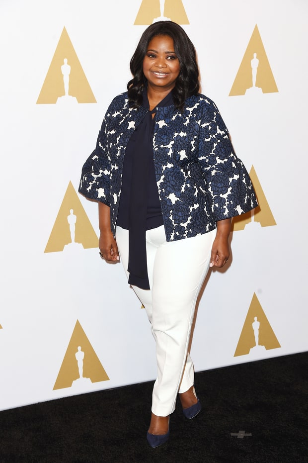 Photogist: Beautiful Styles From The Red Carpet Of The 2017 Oscar Nominees Luncheon Octavia Spencer
