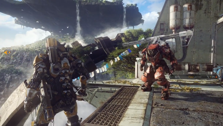 Teaming up before heading out on a mission – looking out into the world you can see major objectives and waypoints marked
