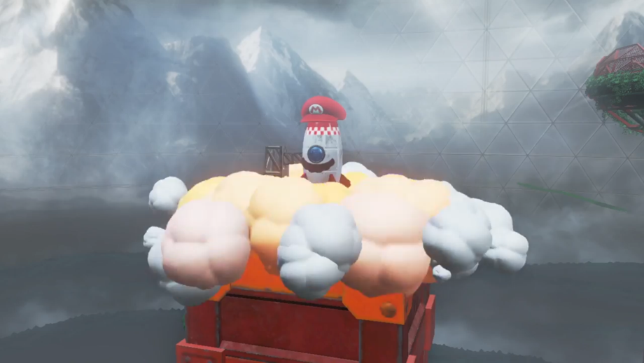 Cappy allows Mario to turn into non-living things too. Like a rocket