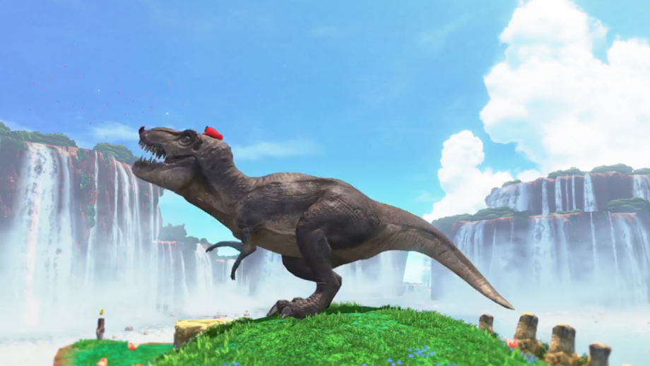Mario as a T-Rex. With a mustache