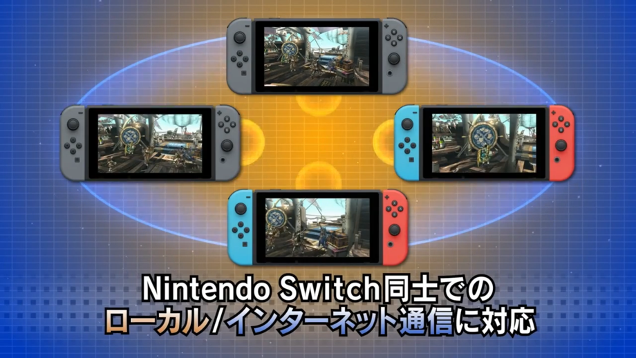 Four Switch players can play together either locally or online