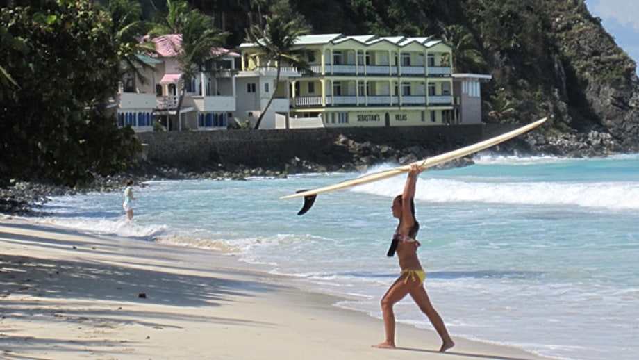Catch waves two ways. (Tortola)
