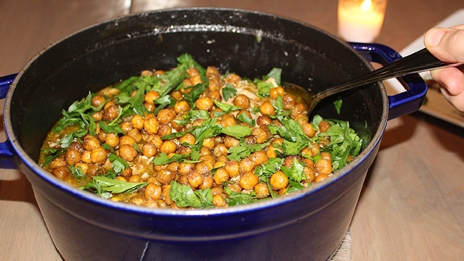 Apricot Chicken Tagine with Crisped Chickpeas