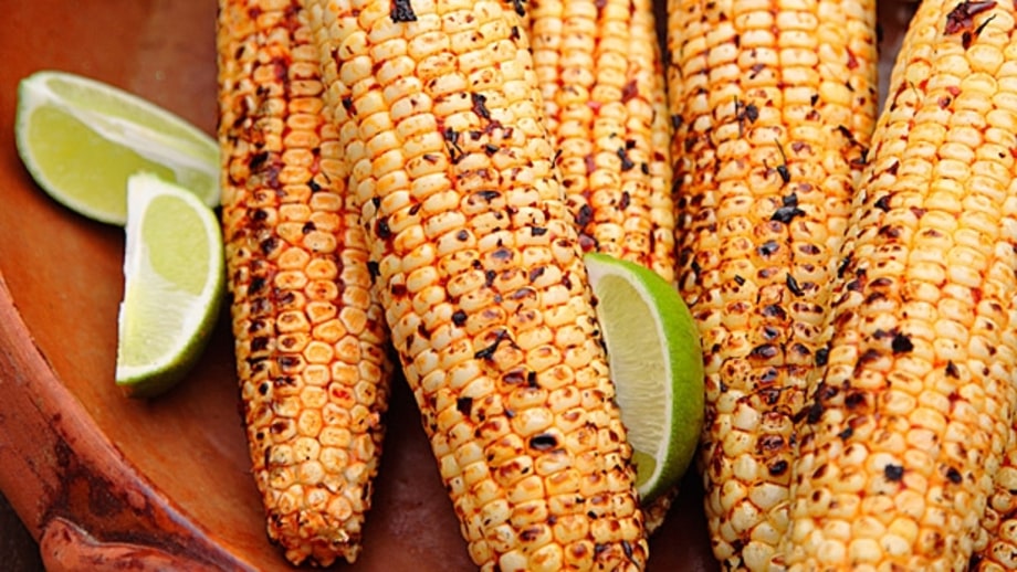Charred Corn with Basil-Lime Butter and Salty Cheese