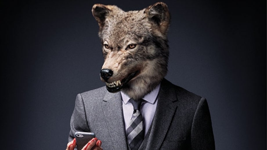 Gray flannel three-piece suit