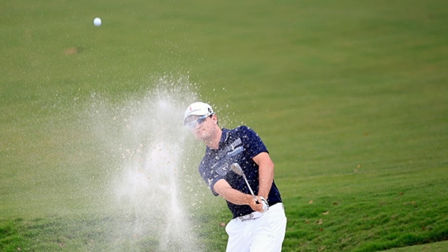Hit behind the ball.