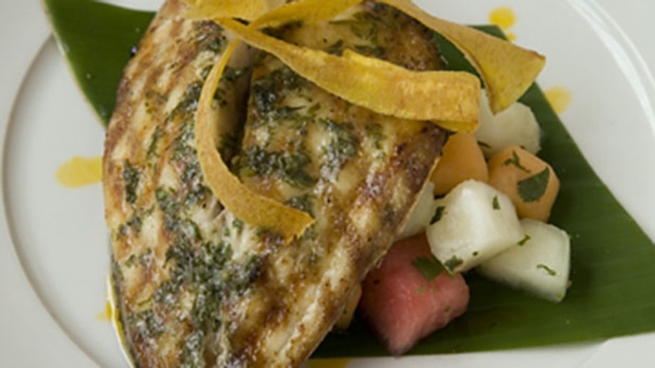 Sautéed Pompano With Melon And Mango Salad by Tenney Flynn