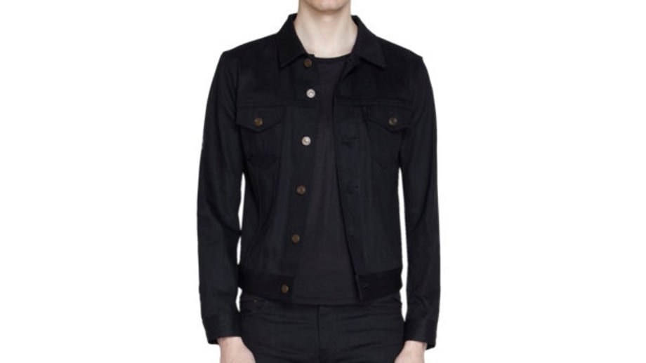 Saint Laurent Raw Denim Jacket in Black