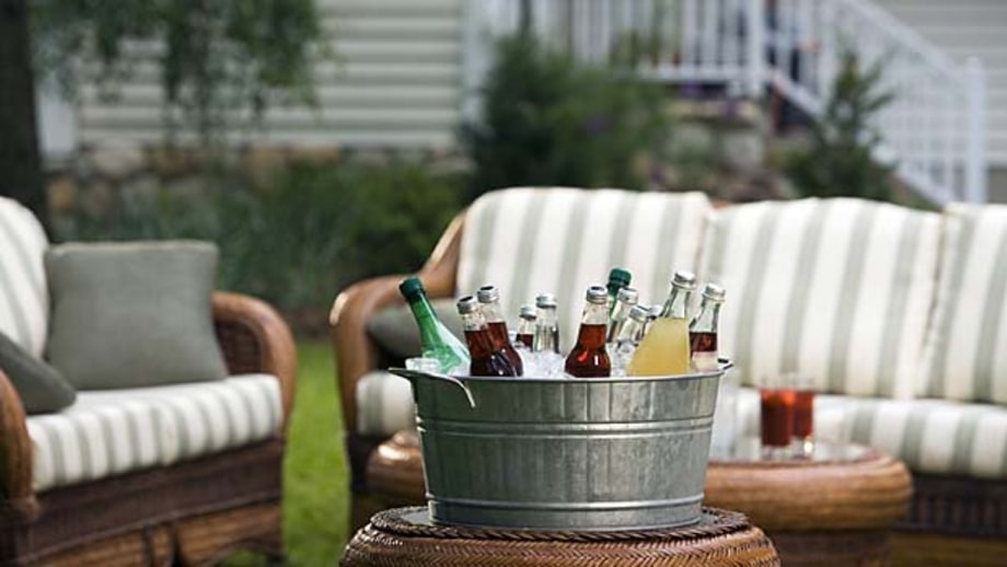 A cookout drink station.