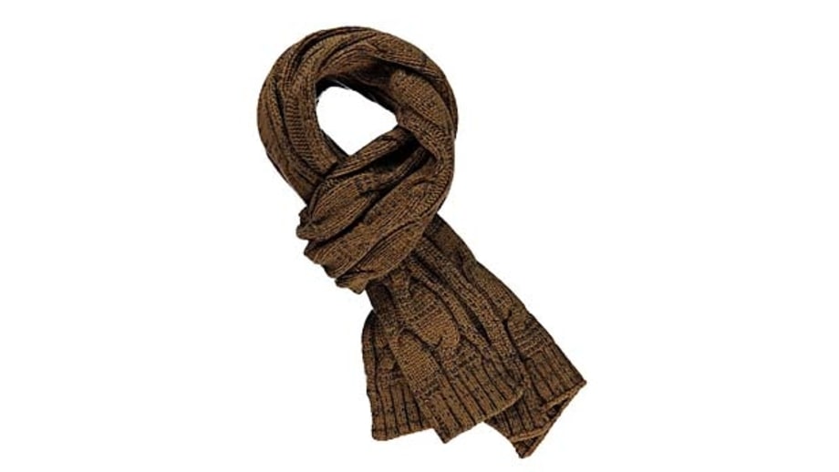 Suitsupply Tabacco Cable-Knit Scarf