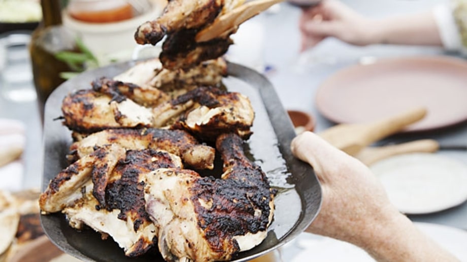 Lemon-Garlic Chicken With Tapenade.