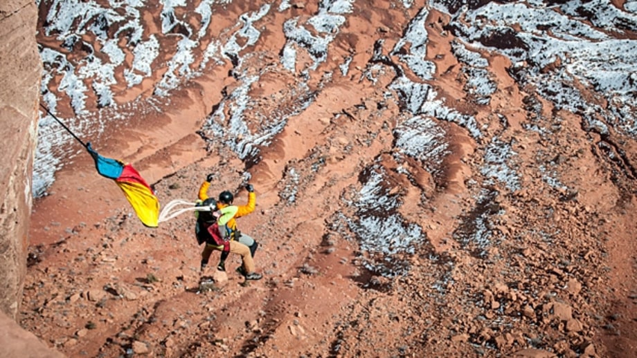 Trust fall in the Utah desert.