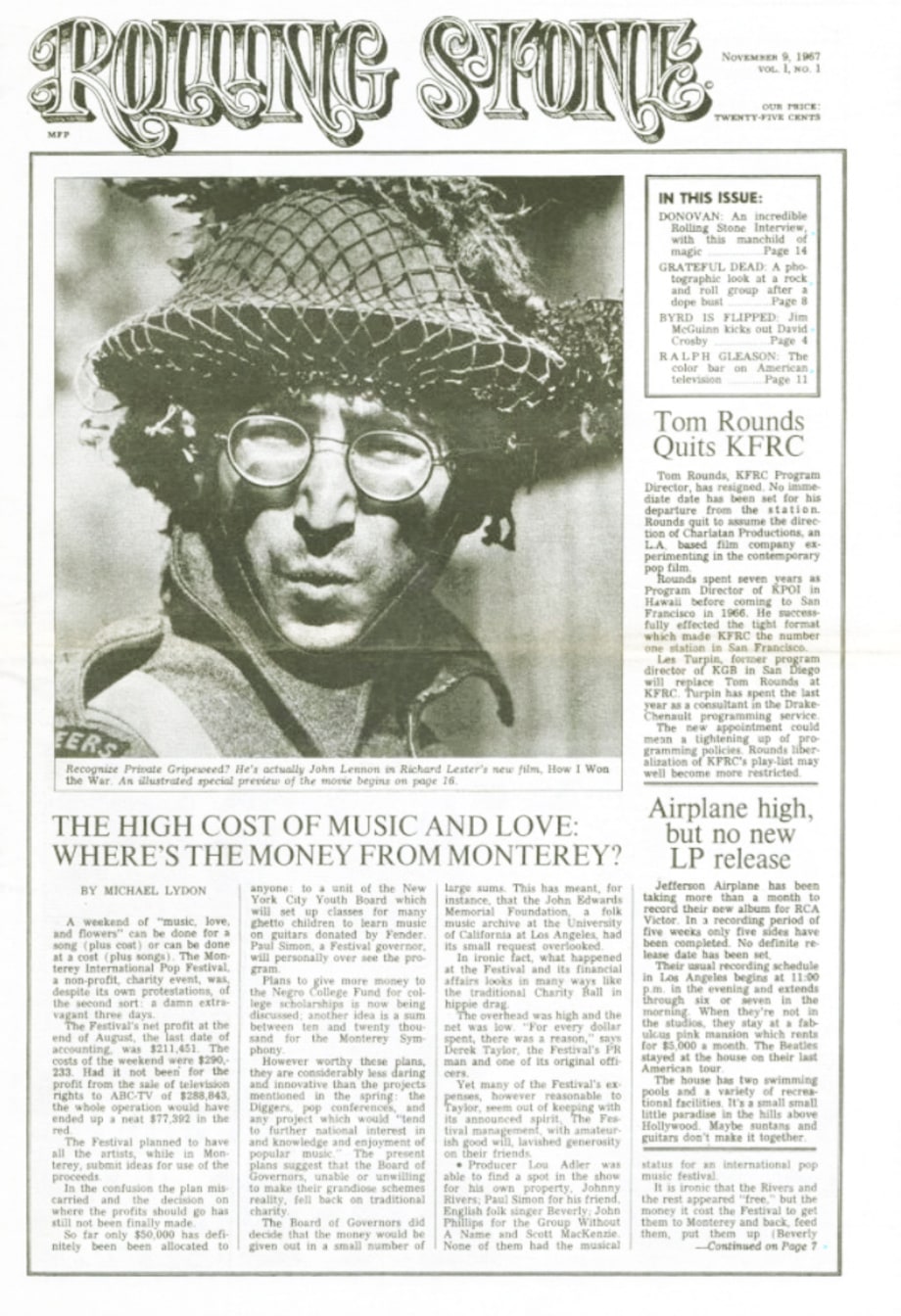 First Issue of 'Rolling Stone'