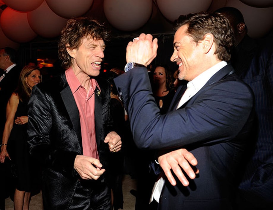 Mick Jagger and Robert Downey Jr.