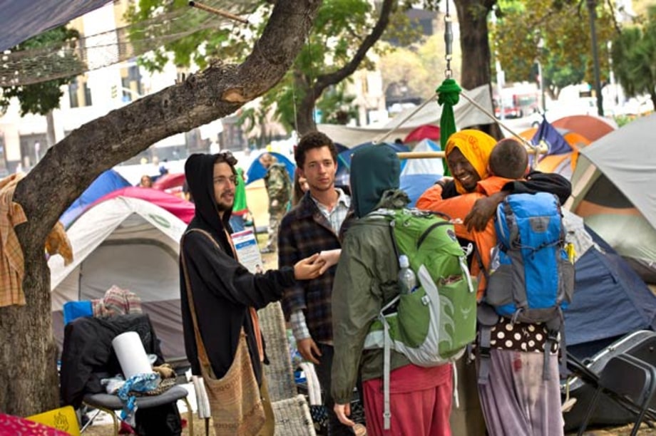 Demonstrators at Occupy LA