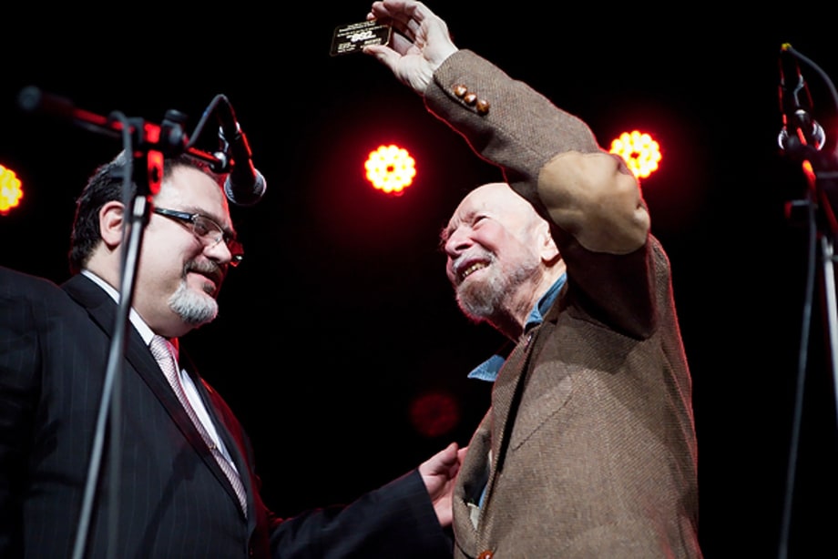 Local 802 President Tino Gagliardi and Pete Seeger
