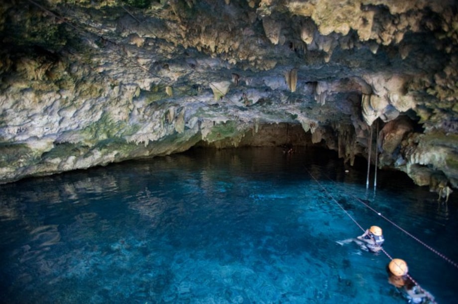 Zip Lining Into an Underground River