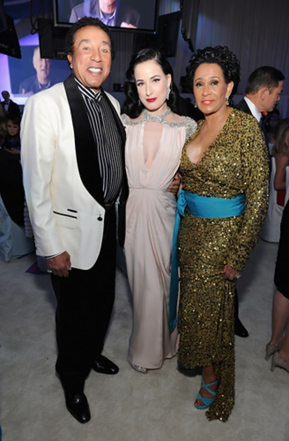 Smokey Robinson, Dita Von Teese and Frances Robinson