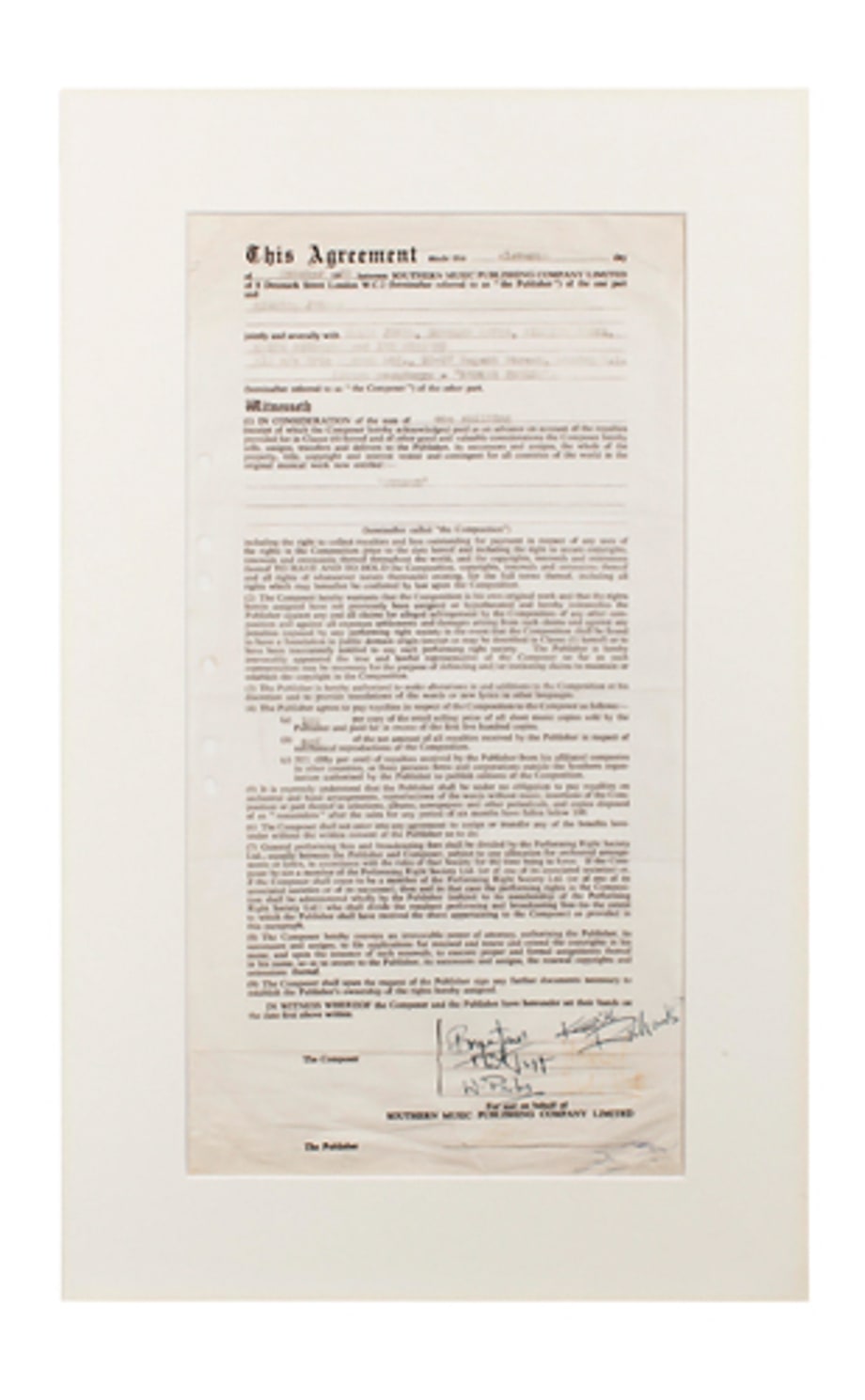 Rolling Stones' Publishing Agreement (1963)
