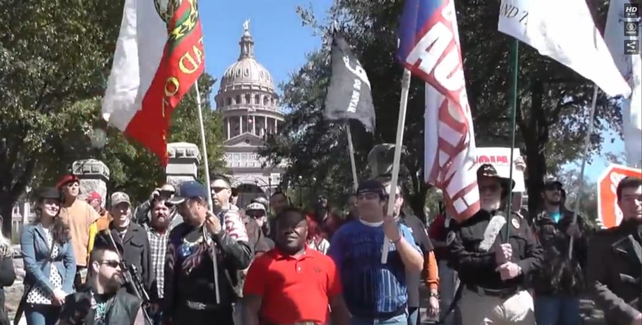BEST COUNTER-PROTEST: The Topless Anti-Gun Lady