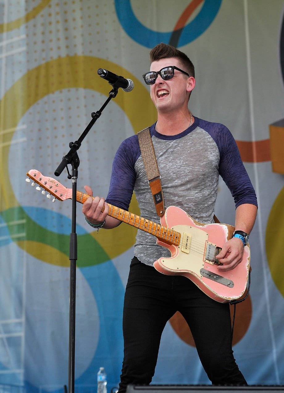 Most Eye-Catching Instrument: Chase Bryant's Pink Guitar