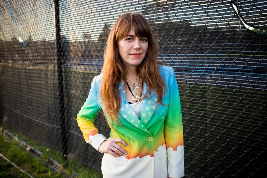 Best Rainbow Pantsuit: Jenny Lewis