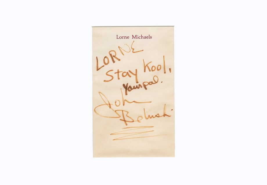 John Belushi's Personal Note to Lorne Michaels