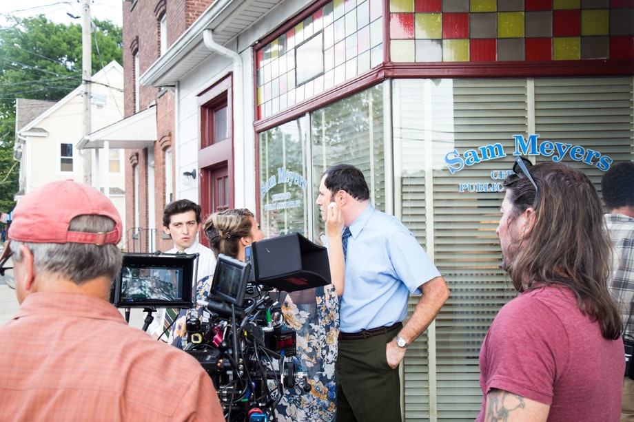 Craig Roberts and Richard Kind, filming 'Red Oaks' season finale