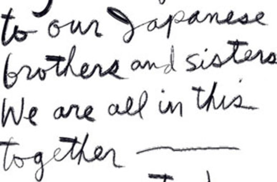 Rockers Rally for Japan: Handwritten Letters From Bono, Elton John and More