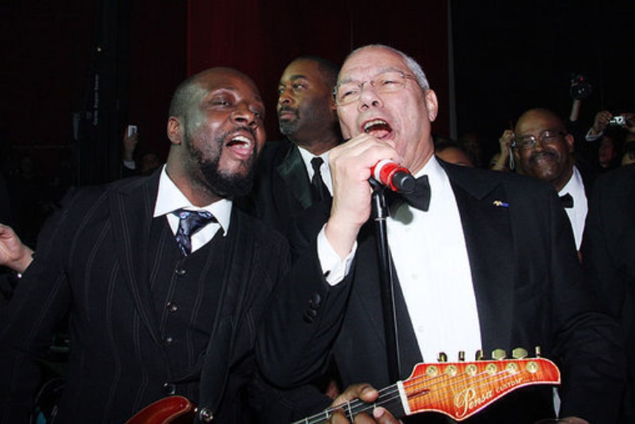 Wyclef Jean and Colin Powell
