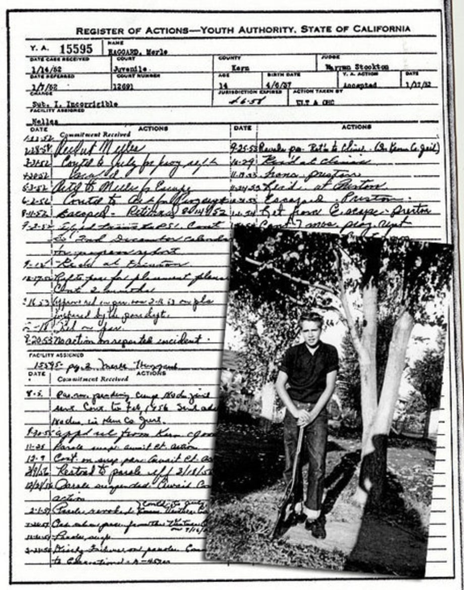 Merle Haggard: 1952: Juvenile Record