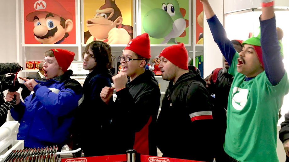 Fans cheered as the first Switch was sold at the stroke of midnight