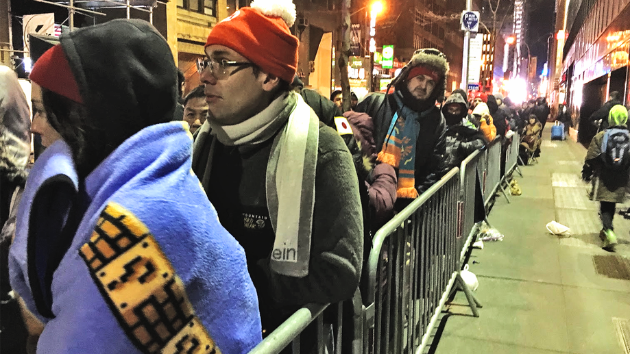 Long lines snaked along Rockefeller Plaza outside the Nintendo World store in New York