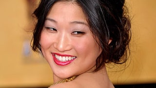 Jenna Ushkowitz's Sparkly Pink Gloss and Elegant Updo