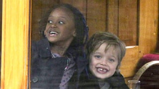 Shiloh, 5, and Zahara Jolie-Pitt, 7, Make Funny Faces in Amsterdam