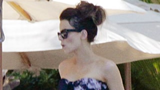 Kate Beckinsale Hits the Pool in a Bandeau Bikini While Vacationing in Mexico