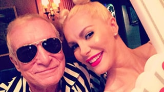 Hugh Hefner, Crystal Harris Dress as Miley Cyrus and Robin Thicke From Their VMas Performance For Halloween: Pictures