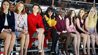 Lupita Nyong'o, Rihanna, Margot Robbie, and More Ham It Up on Front Row at Miu Miu Fashion Show