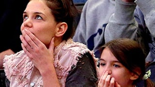 Suri Cruise, Katie Holmes Look More Alike Than Ever, Make Identical Gestures at Basketball Game: Pictures