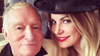 Hugh Hefner Celebrates 88th Birthday With Crystal Harris at Casablanca Movie Night: Pictures