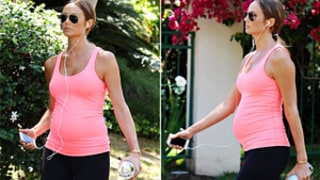 Stacy Keibler Displays Growing Baby Bump While Working Out