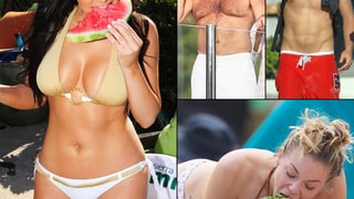Celebs Stuffing Their Faces At the Beach