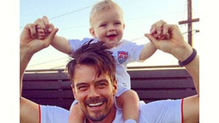 Josh Duhamel Roots for Team USA With Baby Son Axl on His Shoulders: Sweet Picture