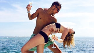 Candice Accola, Joe King Strip Down, Drink Champagne on Tropical Honeymoon: Photos