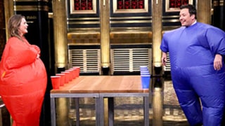 Keri Russell, Jimmy Fallon Play Hilarious Game of Inflatable Flip Cup: Watch
