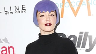 Rose McGowan Wore a Star Trek-Inspired, Purple Felt Hat on the Red Carpet: